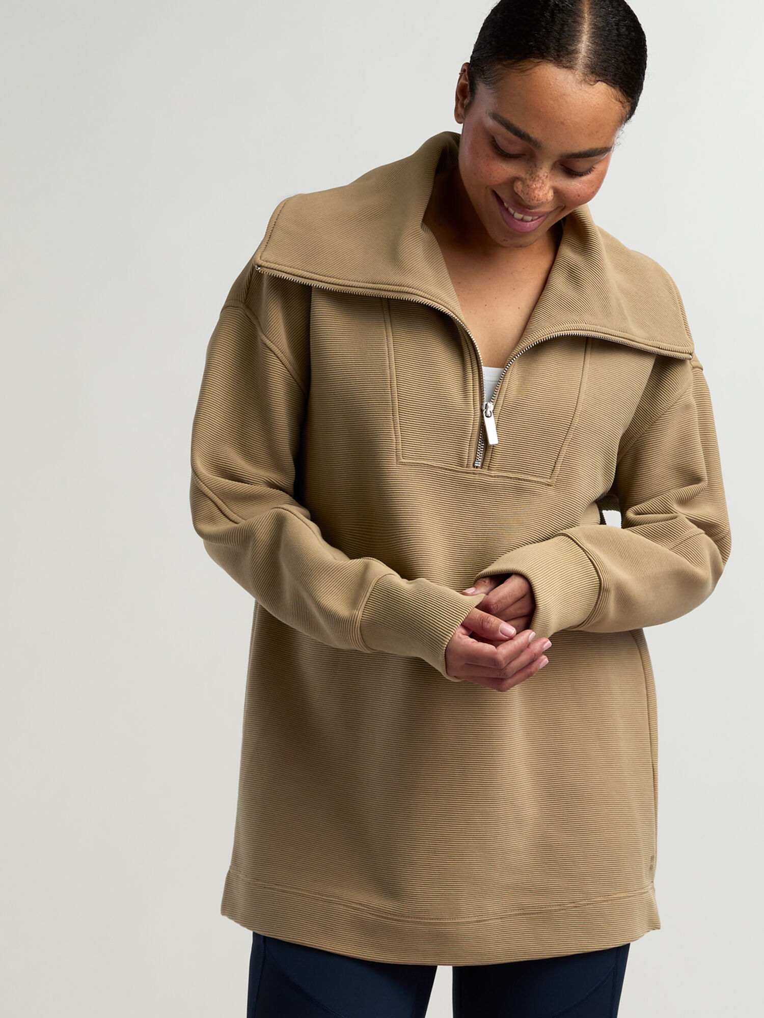 Peaceful Rib Half Zip Sweatshirt, , original