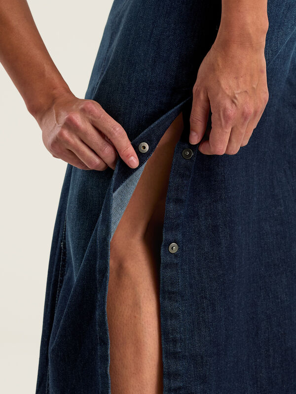 Performance Denim Slit Skirt, , original