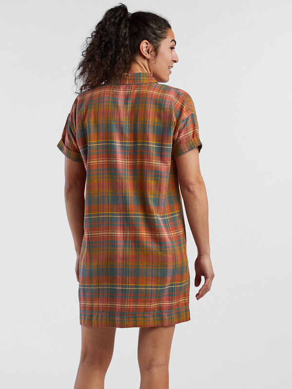 Plaiditude Short Sleeve Shirt Dress, , original
