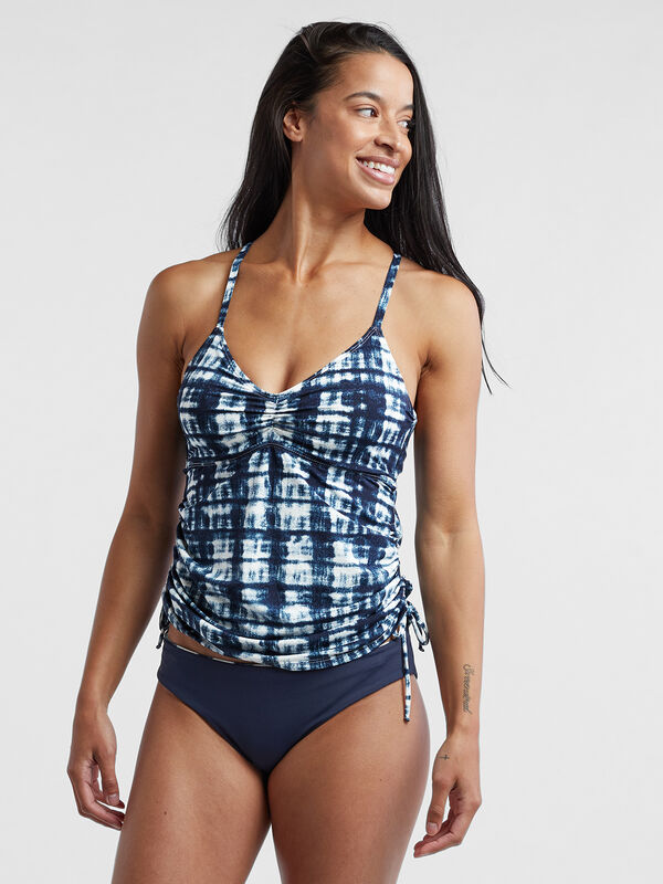 Capitola Underwire Tankini Top - Navy Tie Dye, , original