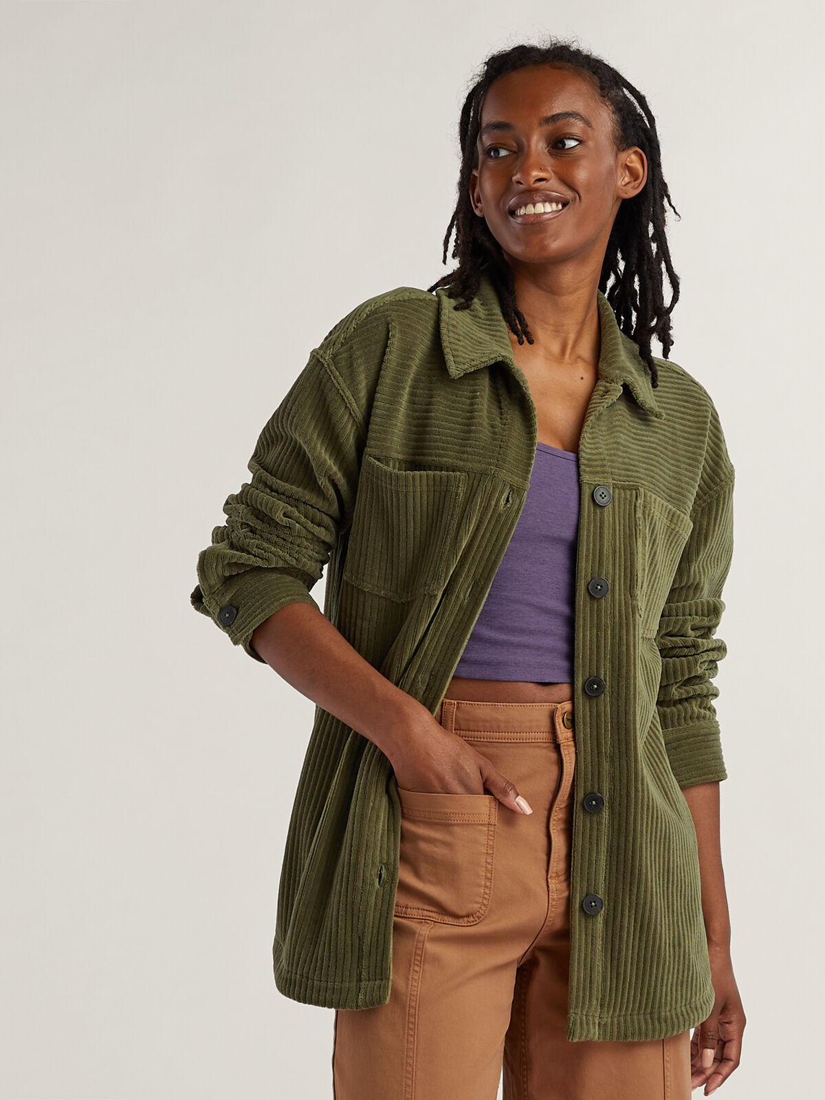 Carve Designs Hudson Stretch Corduroy Shacket