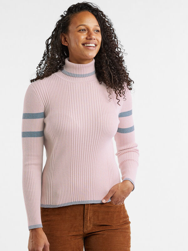 Tiree Ribbed Turtleneck Sweater, , model