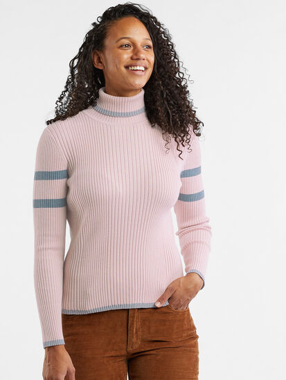 Tiree Ribbed Turtleneck Sweater: Model Image