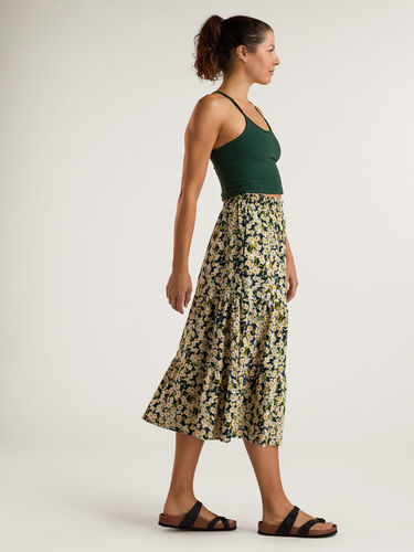 Crusher Tiered Midi Skirt