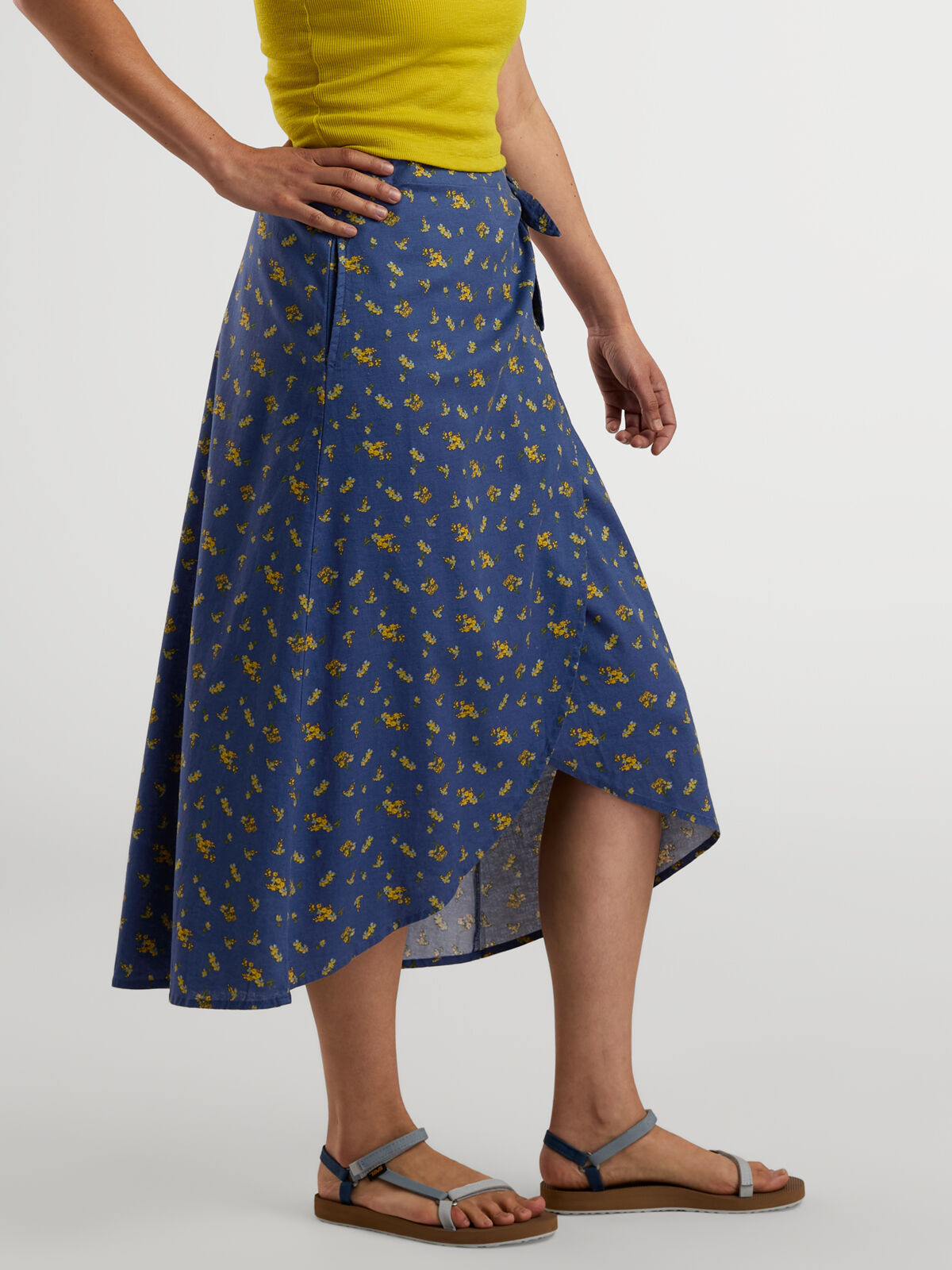 Toad&Co Baja Wrap Midi Skirt Hemp Travel Dress | Title Nine