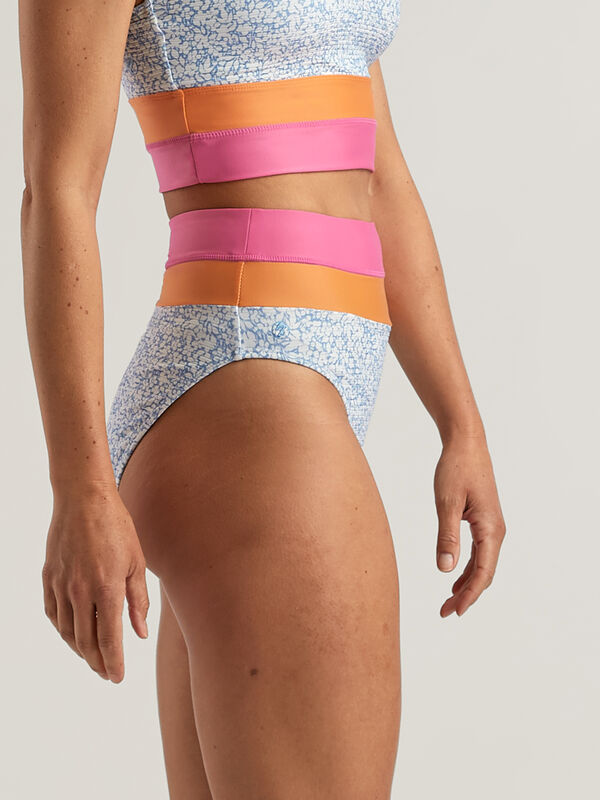 Colorblock High Leg Bikini Bottom, , original