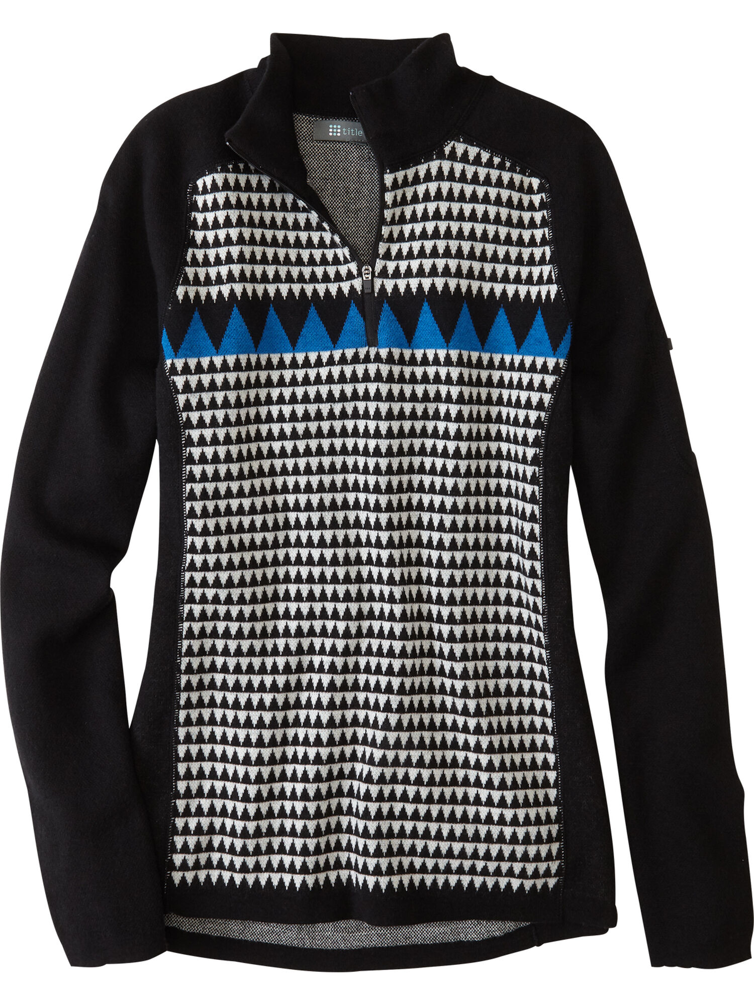 Super Power Quarter Zip Sweater - Houndstooth Geo, , original