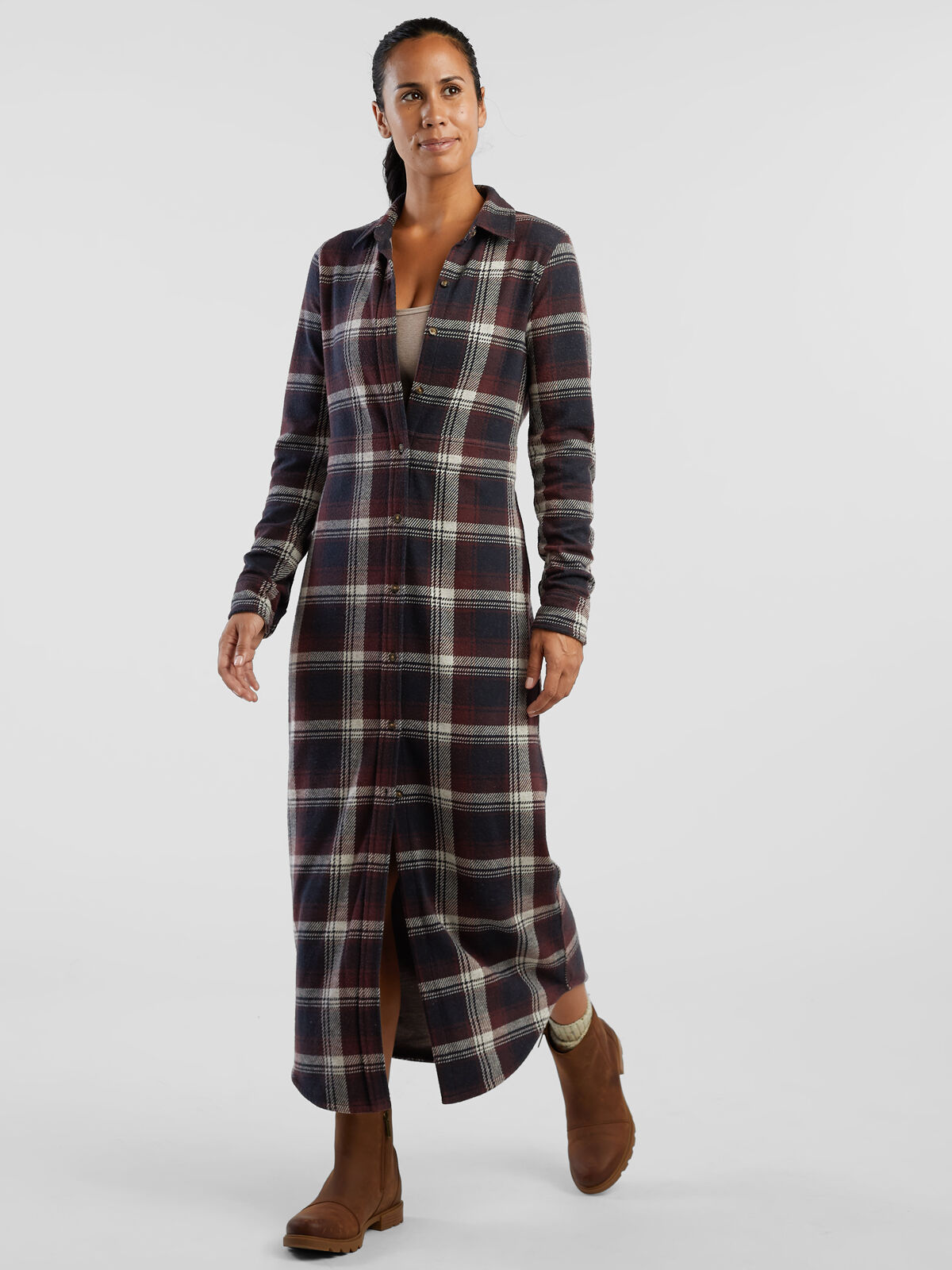 Faherty Women's Legend Sweater Maxi Shirt Dress | Title Nine