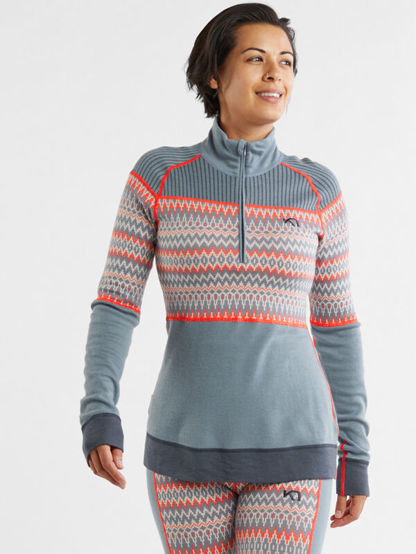 Scandi 1/2 Zip Long Sleeve Top, , original