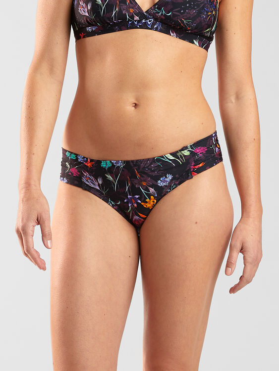 Ruched Bikini Bottom: Holy Grail Midnight