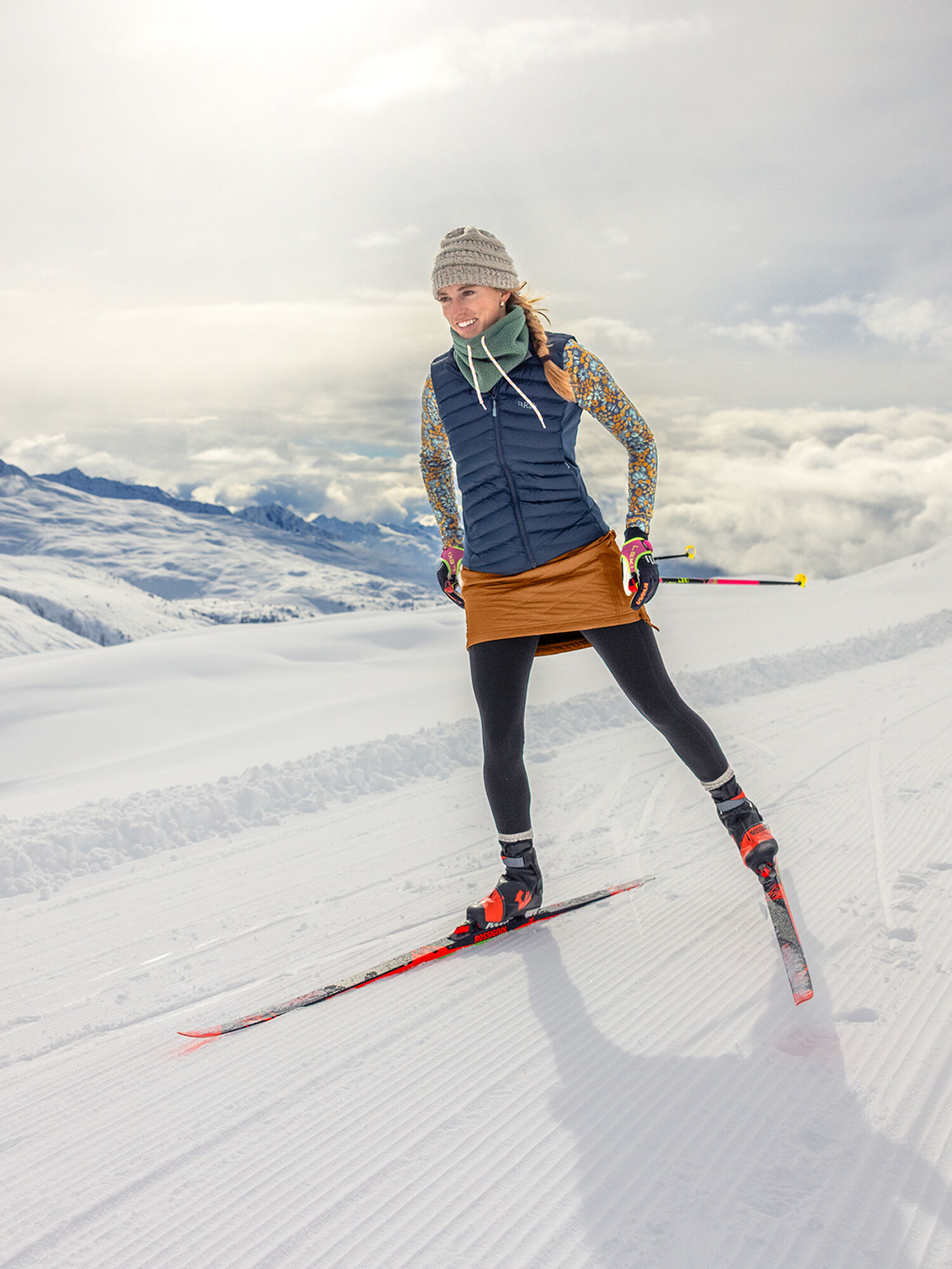 Bun Warmer Quilted Side Zip Midi Skirt, , original