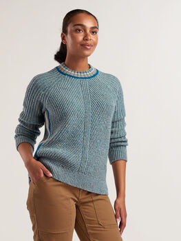 Krimson Klover Ribbed Sweater: Snowcat - Stripe