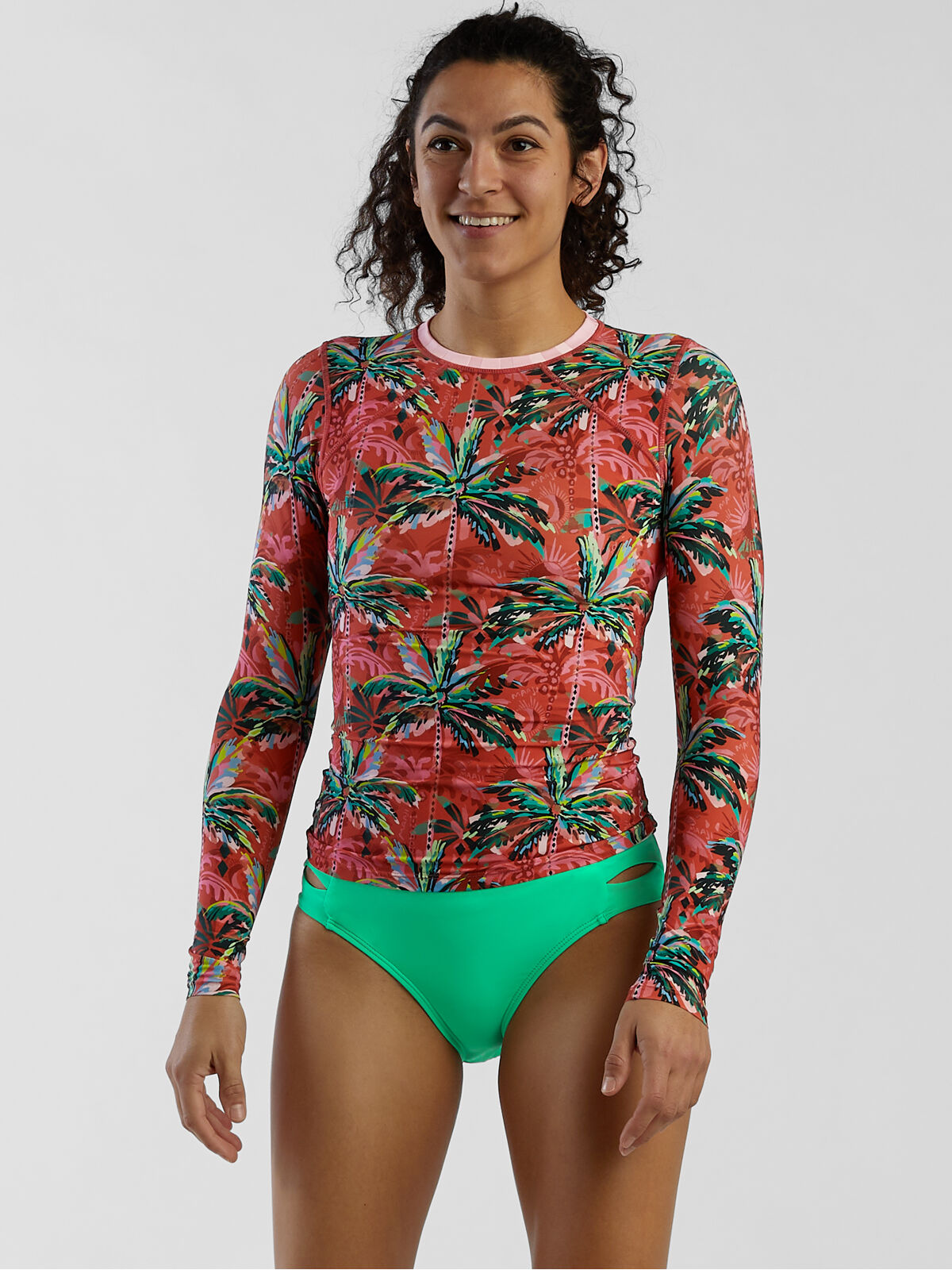 Maaji Women s Diver Rash Guard Flame Palms Title Nine