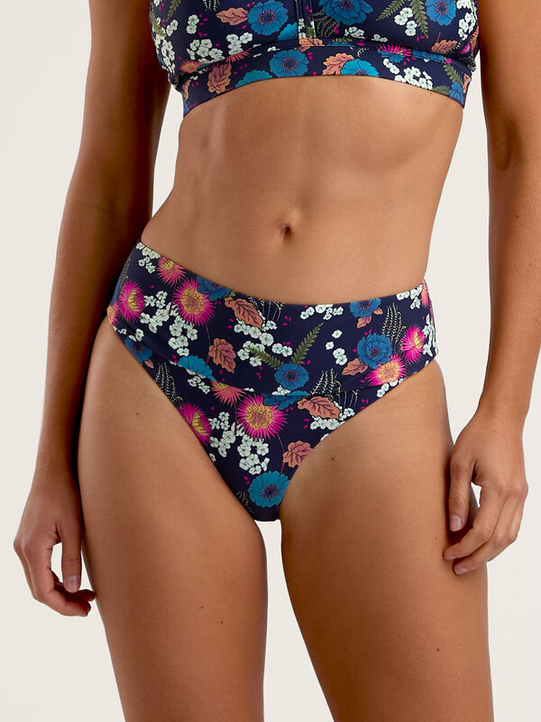 Left Coast Mid Rise Pocket Bikini Bottom - Aruba
