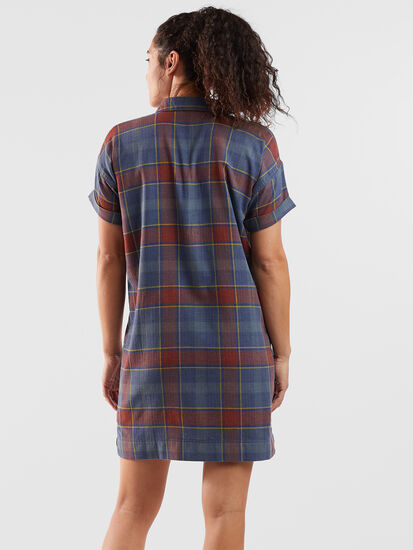 Plaiditude Short Sleeve Shirt Dress, , original