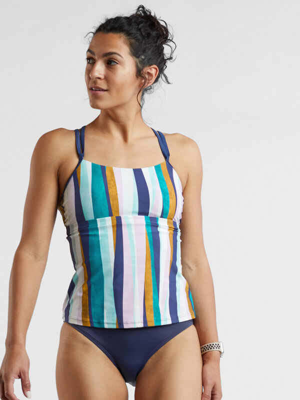 Mirage Tankini Top - Broken Stripes, , model