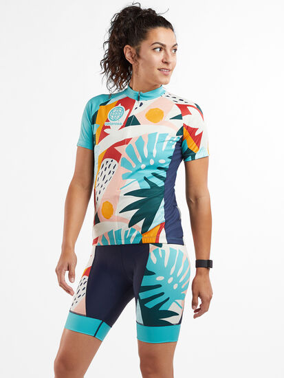 Ride Relentless Short Sleeve Cycling Jersey - Oasis, , model