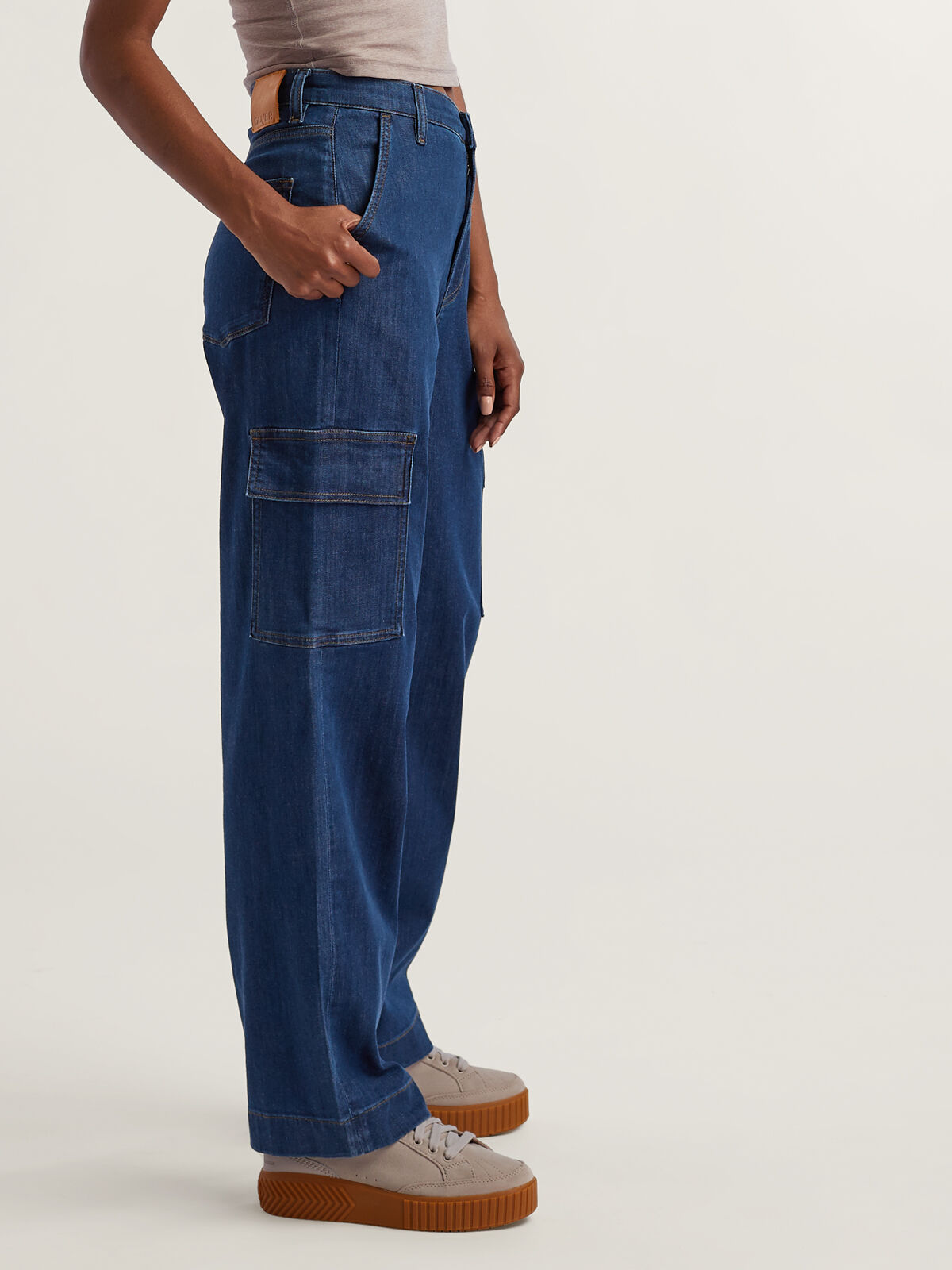 【DEARMINE】Eyelet Cargo Denim Pants DEN1277LIGHT-BLUE-