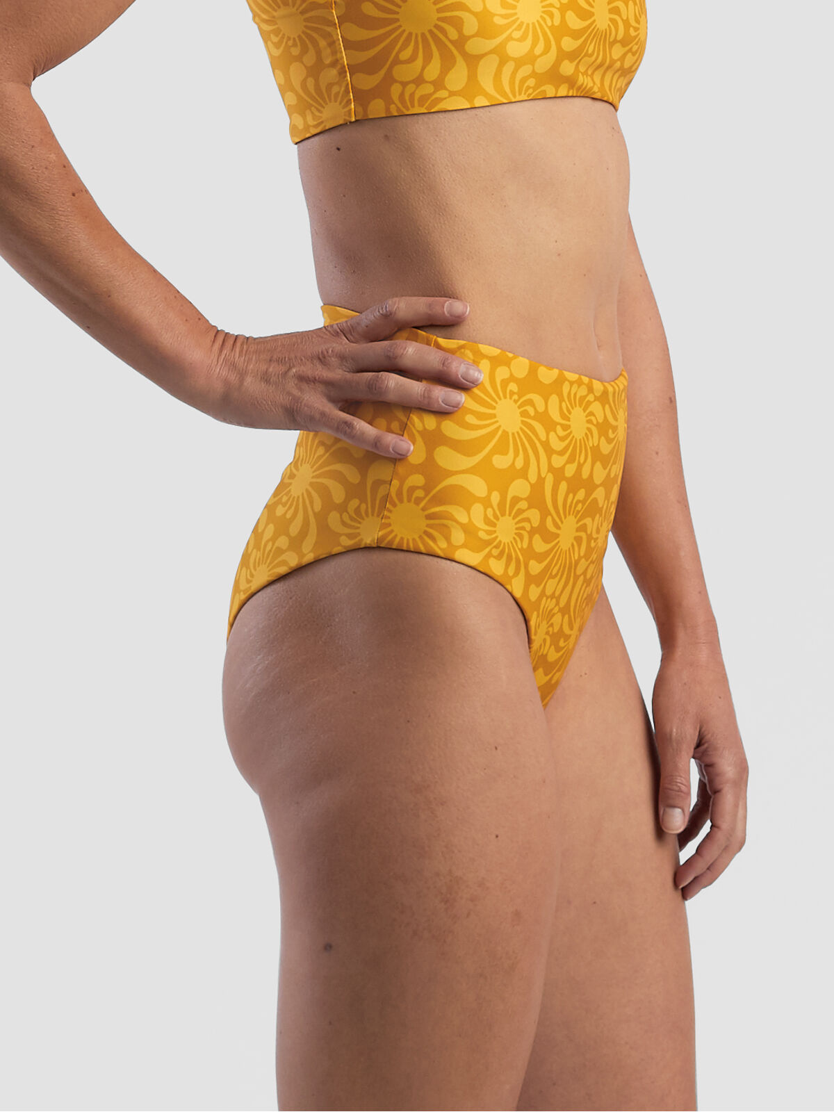 High waisted bikini bottoms yellow clearance
