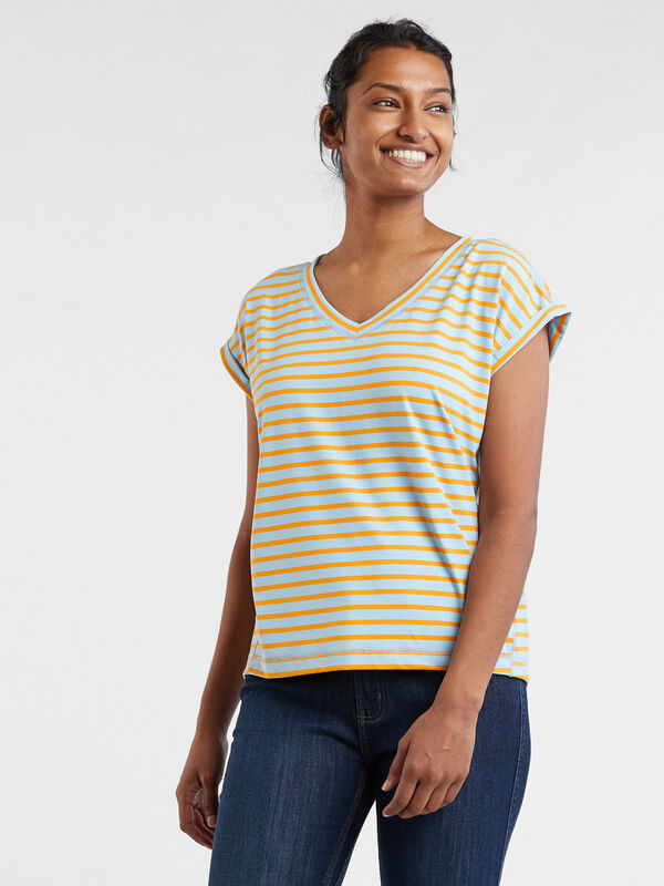 Fluent V Neck Short Sleeve Tee, , model