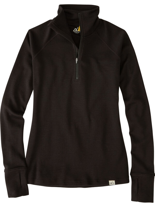 What the Bluff 1/2 Zip Long Sleeve Top, Black, original