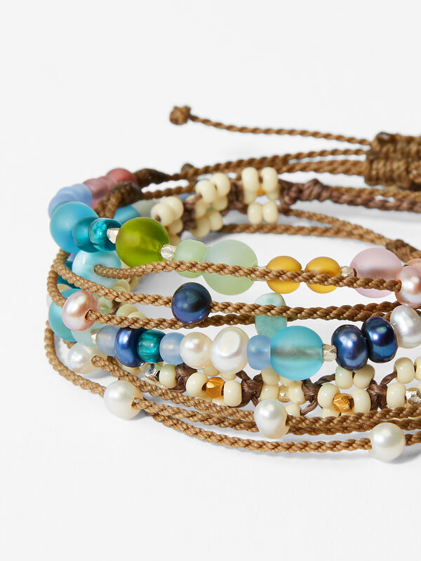 Tula Blue Women’s Sea Glass Waterproof Pearl Bracelet