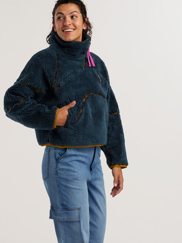 SENIQ Women’s Half Baked  Wool Blend Fleece Pullover