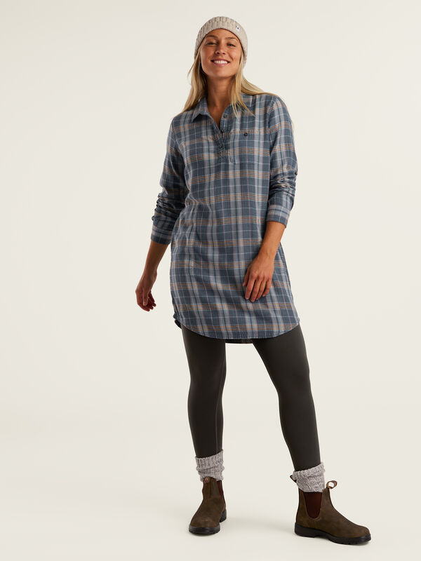 Toad&Co Women's Long Sleeve Shirt Dress: Plaiditude