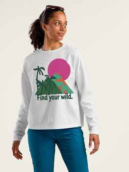Women's Cotton Blend Long Sleeve T Shirt: Jett - Print