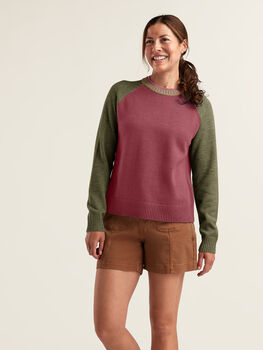 Women's Mendocino Crew Neck Sweater Colorblock