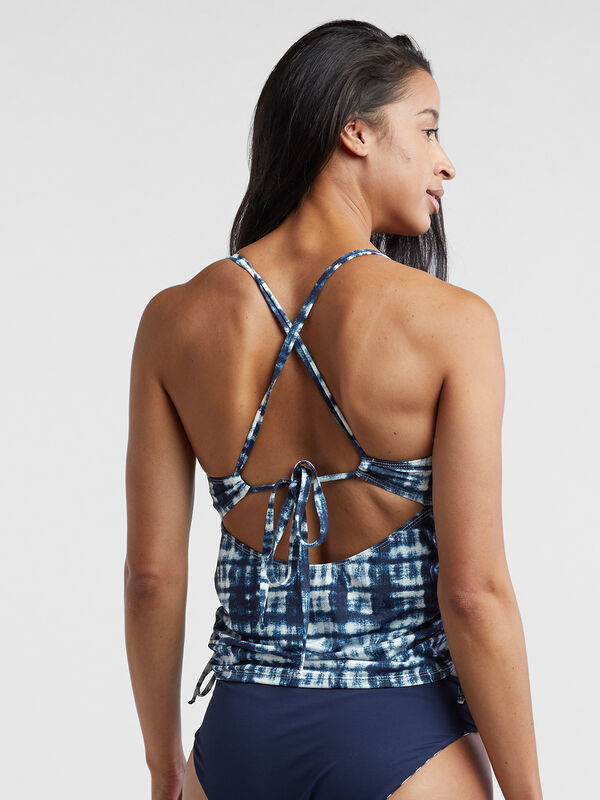 Capitola Underwire Tankini Top - Navy Tie Dye, , original