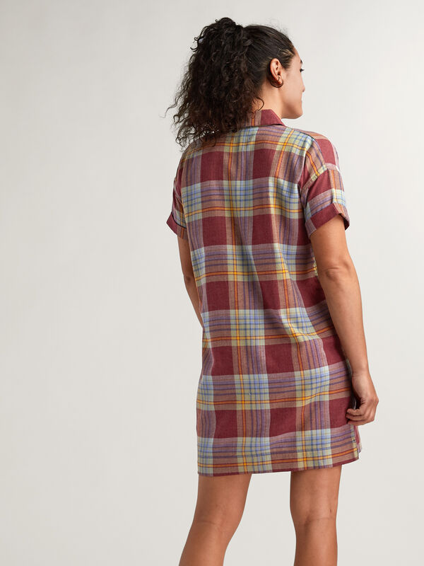 Plaiditude Short Sleeve Shirt Dress, , original