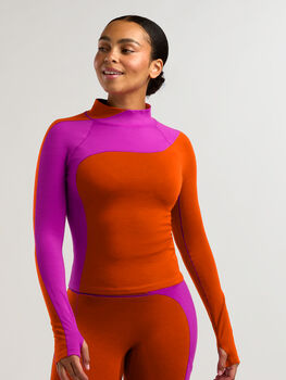 SENIQ Women’s Wool Sculpt Merino Mock Neck Base Layer