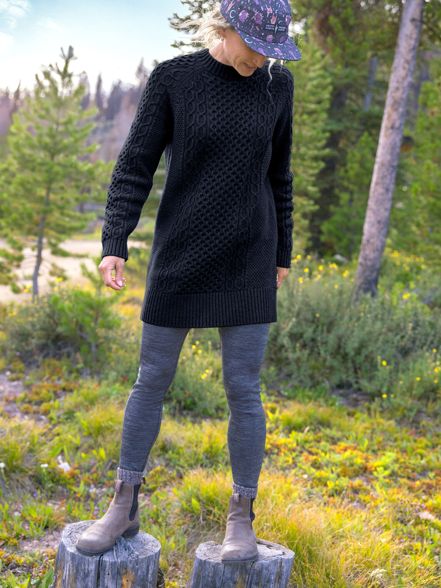 Serpentine Sweater Dress, , model
