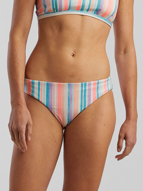 Tidal Reversible Bikini Bottom - Watercolor Stripe, Electric Coral Stripe Print, original