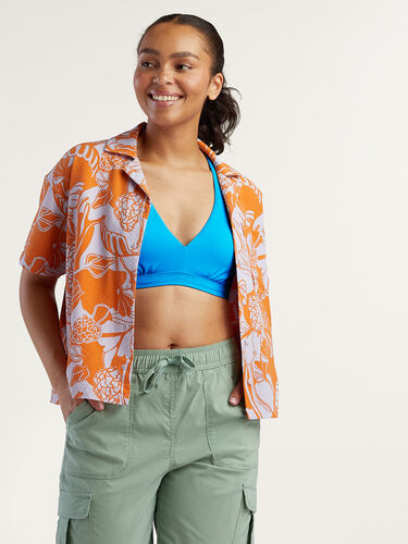 Women's Short Sleeve Button Down: Lil Party Shirt