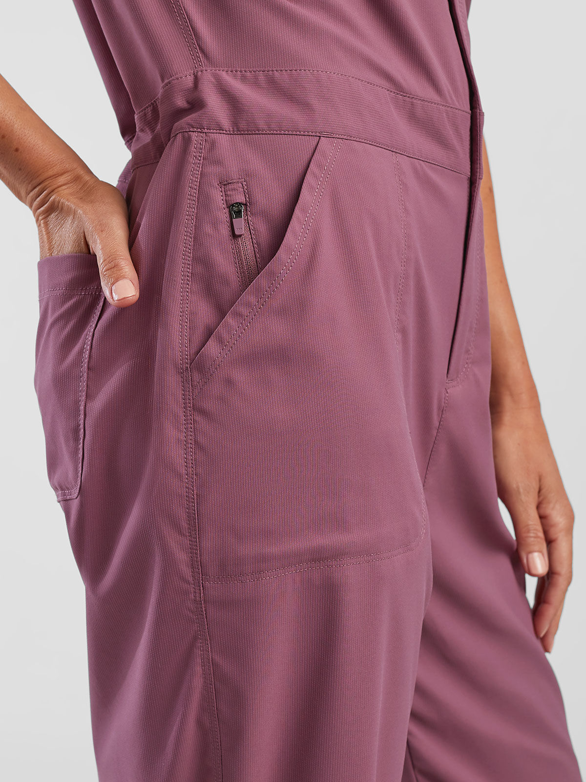 Short Sleeve Jumpsuit: Evelyn - Petite | Title Nine