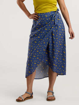 Toad&Co Baja Wrap Midi Skirt Hemp Travel Dress