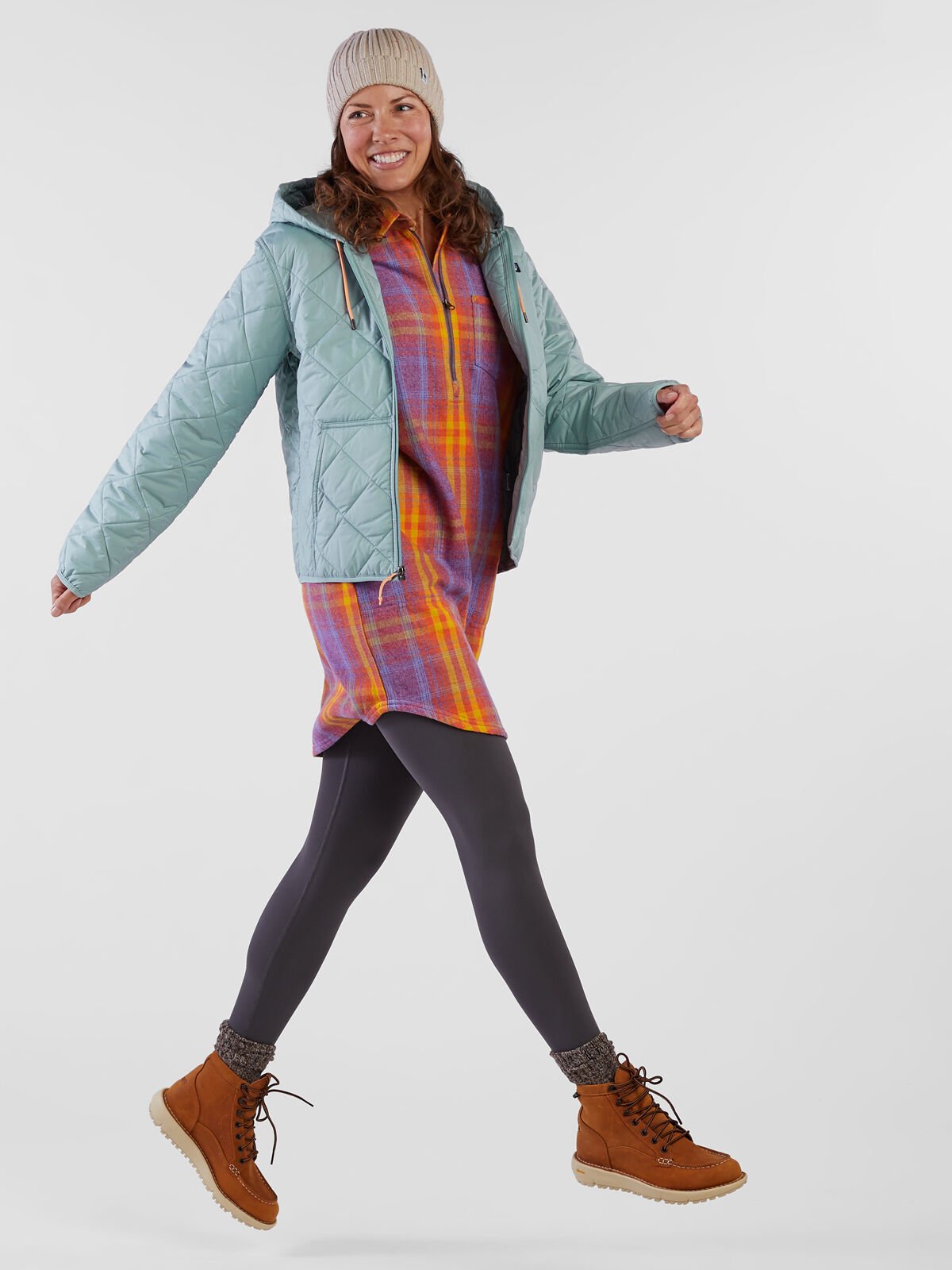 Long sleeve 2024 flannel shirt dress