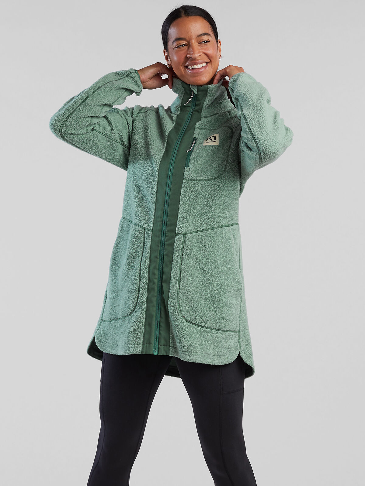 Long fleece top jacket womens
