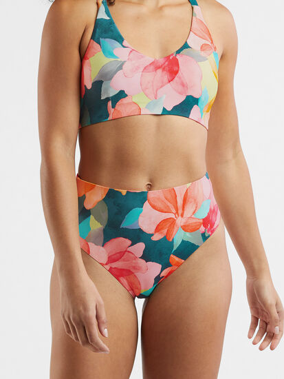 Streamline High Waisted Bikini Bottom - Aquarelle: Image 2