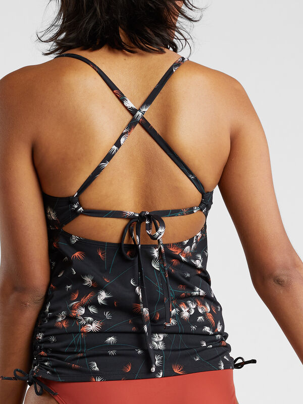 Capitola Underwire Tankini Top - Feather Floral, , model