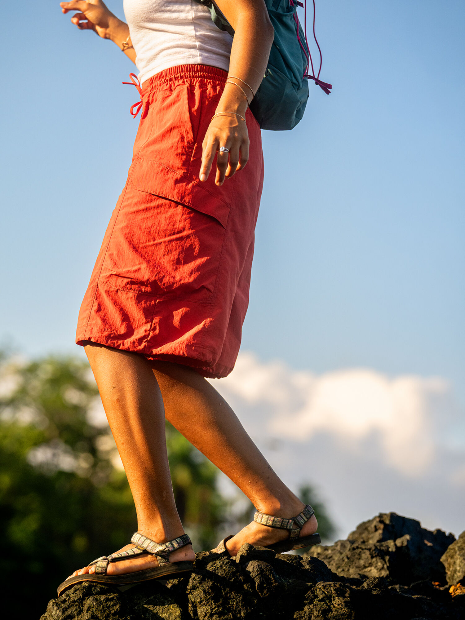 Pavana Long Cargo Shorts, , model