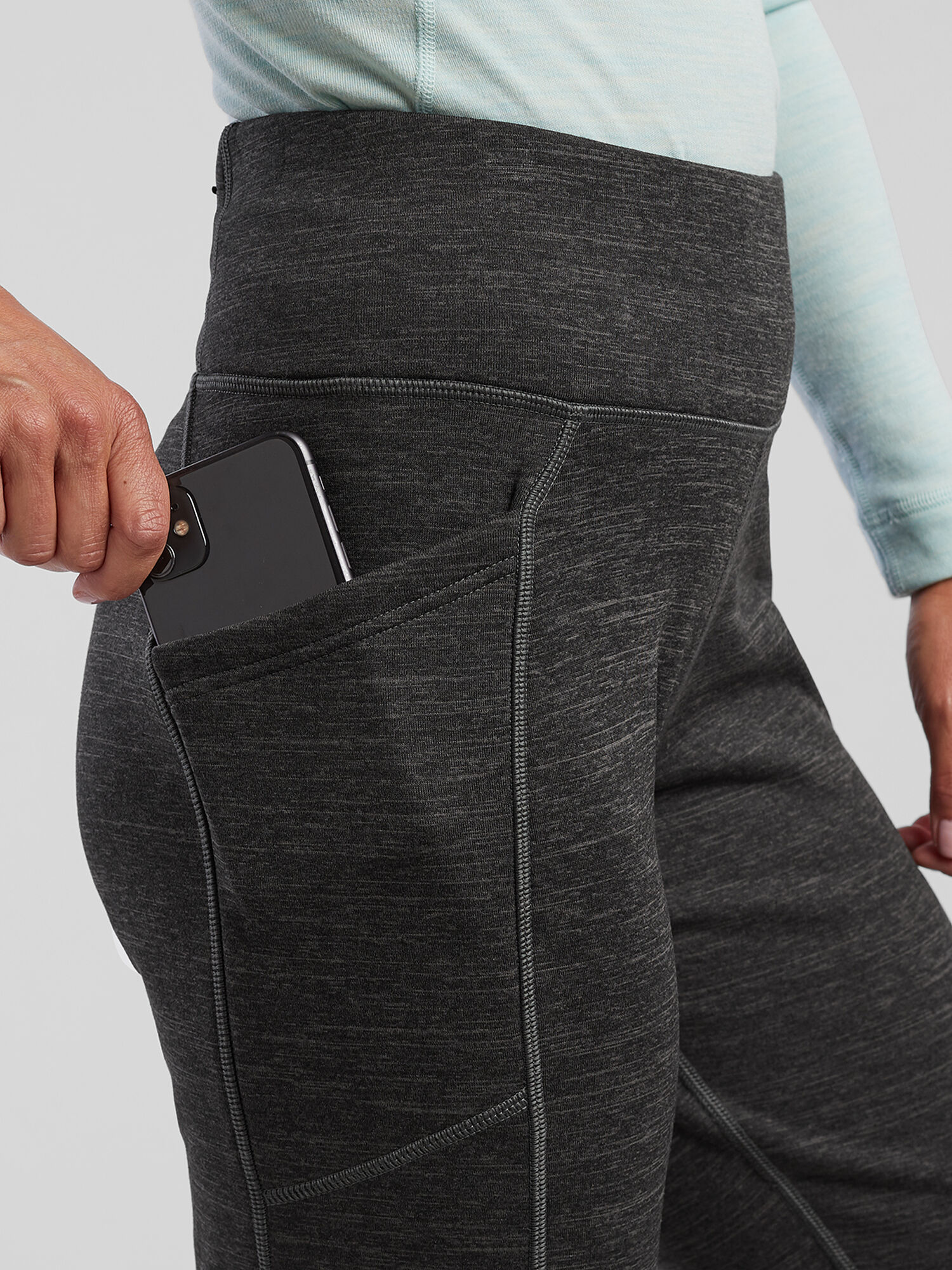 Crash Polartec® Fleece Lined Flare Pants - Heathered Petite, , original