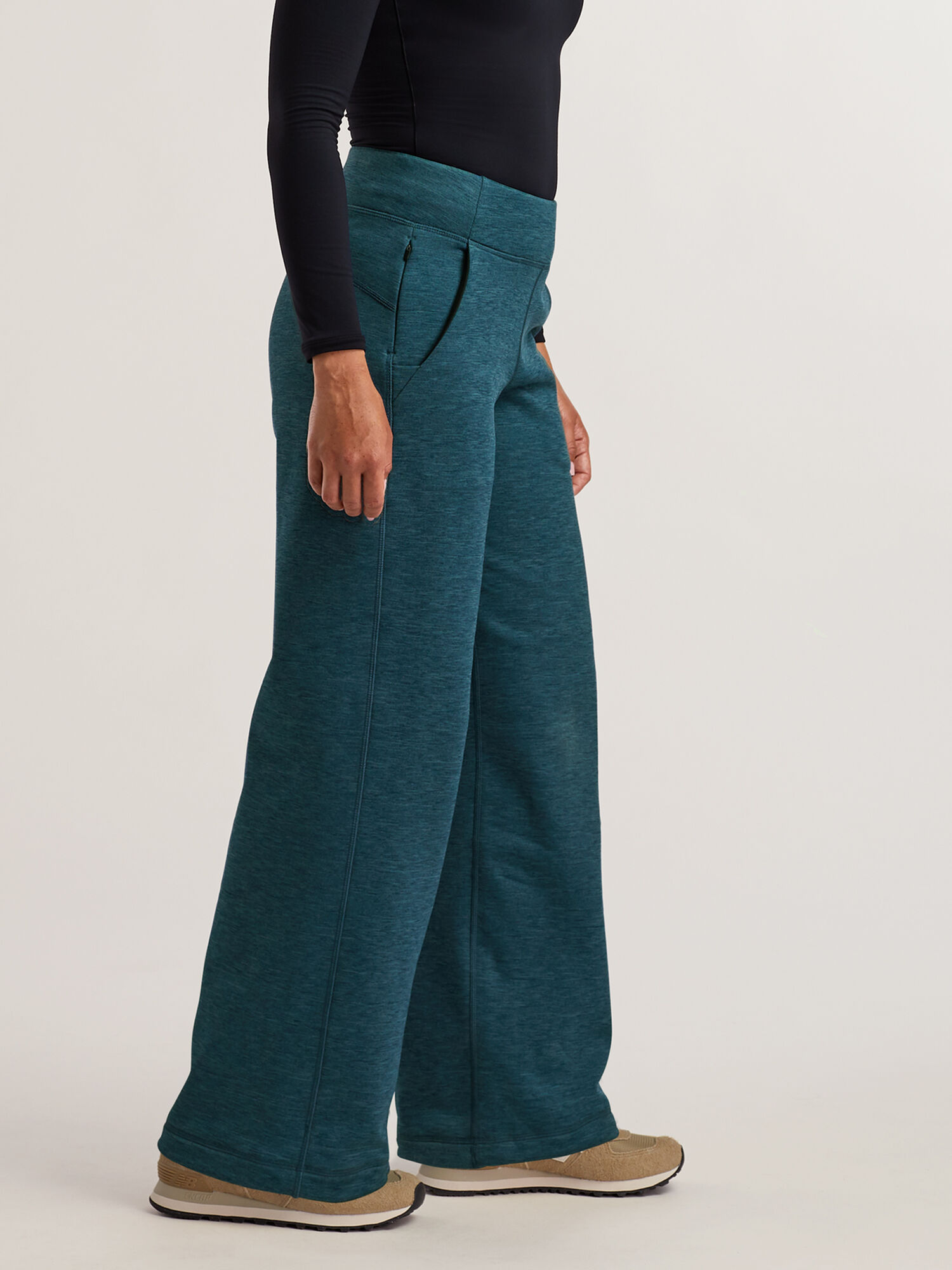 Crash Fleece Lined Wide Leg Pants - Petite, , original
