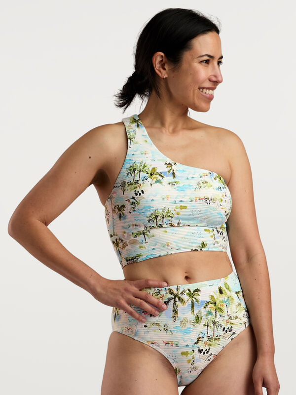 Nani One Shoulder Midkini Top Active Swim Top