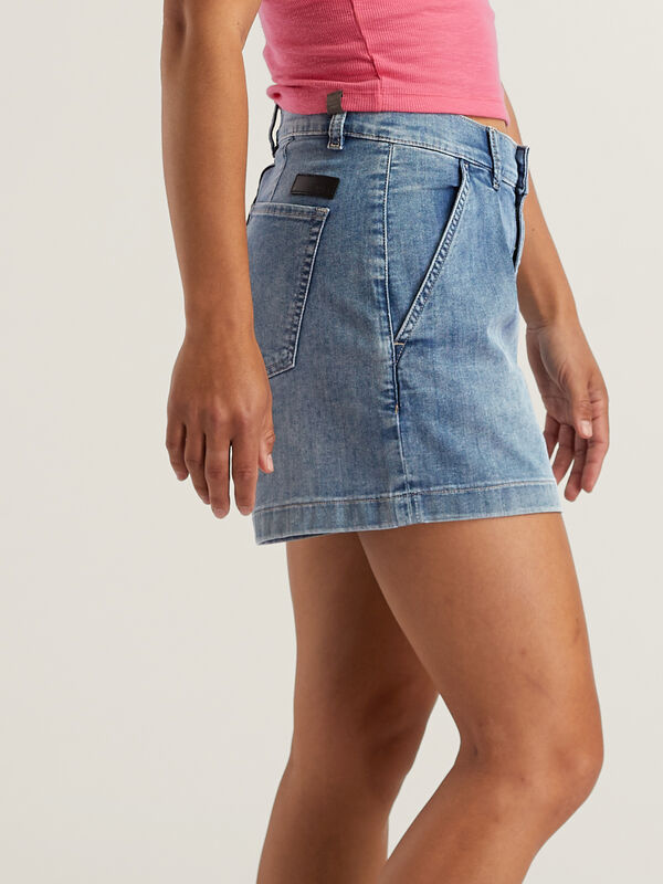 Performance Pleated Jean Shorts - 5", , original