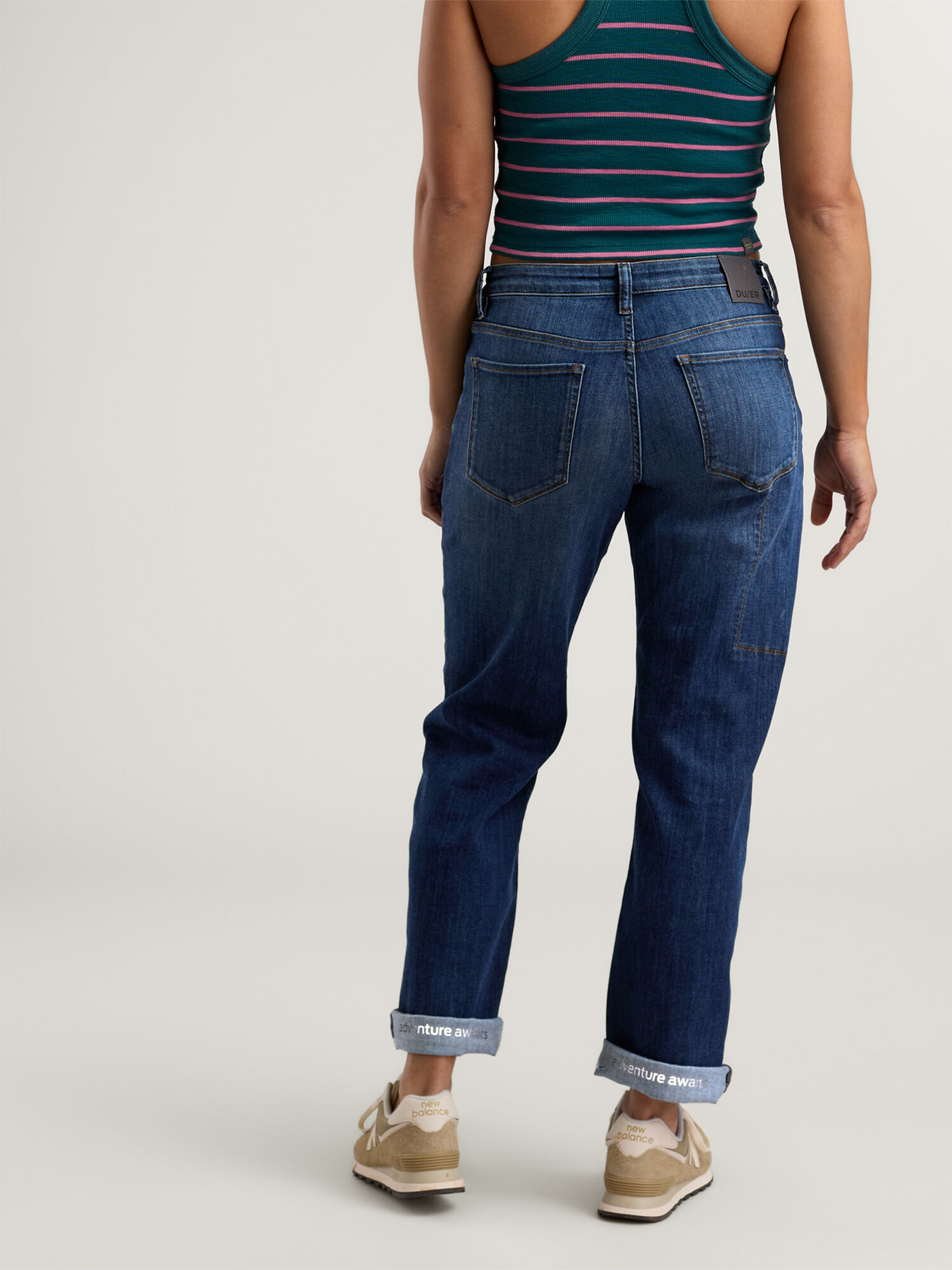 Perf Denim Mid Rise Straight Leg Jeans, , original