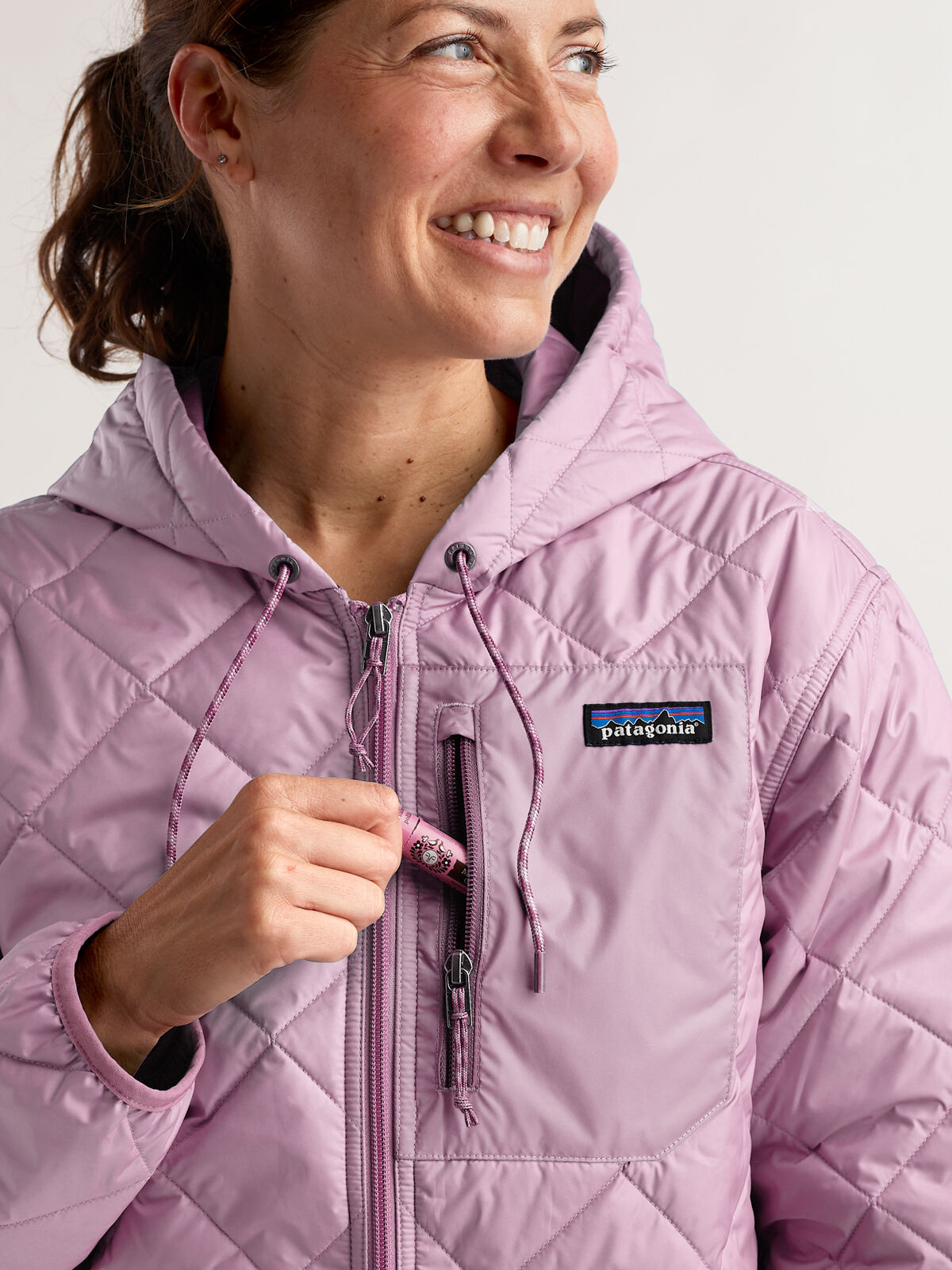 Patagonia Diamond Quilted Bomber Hoodie Jacket | Title Nine