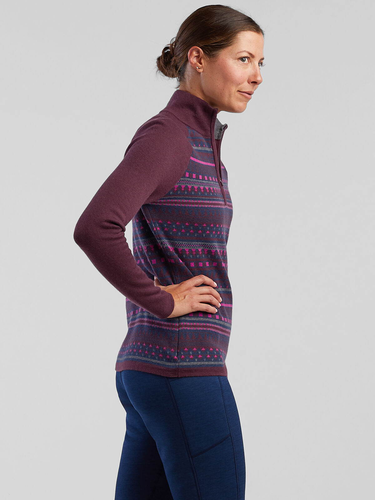 Women's Quarter Zip Sweater: Super Power - Print | Title Nine
